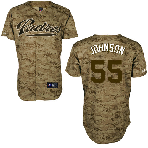 Josh Johnson #55 mlb Jersey-San Diego Padres Women's Authentic Camo Baseball Jersey